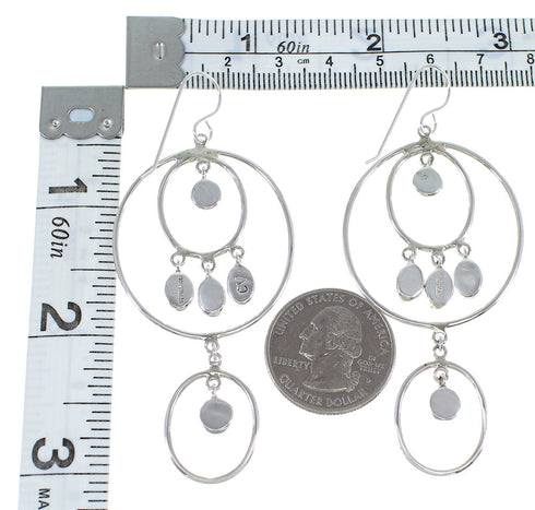Authentic Sterling Silver Turquoise Hook Dangle Earrings RX56749